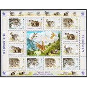 Tadjikistan 86/89 1996 Minihojita Protección de la fauna Gatos salvajes MNH