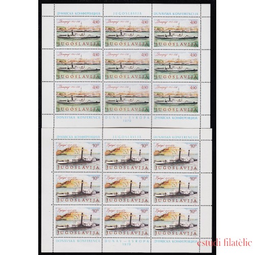 Yugoslavia 1699/00 1979 Minihojita Barco de vapor MNH