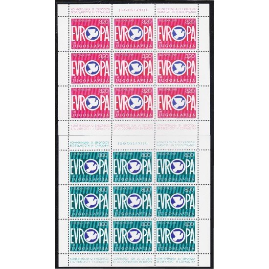 Yugoslavia 1506/07 1975 Minihojita Colaboración y seguridad europea MNH Yugoslavia 1506/07 1975 Minihojita Colaboración y seguridad europea MNH