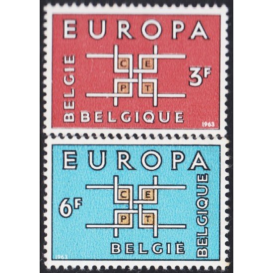 Bélgica 1260/61 1963 Europa Grabado MNH Bélgica 1260/61 1963 Europa Grabado MNH