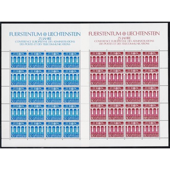 Liechtenstein 778/79 1984 Minihojita Europa Puente de cooperación europea  MNH