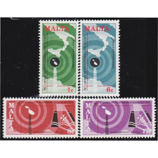 Malta 545/48 1977 Día mundial de las Telecomunicaciones MNH Malta 545/48 1977 Día mundial de las Telecomunicaciones MNH