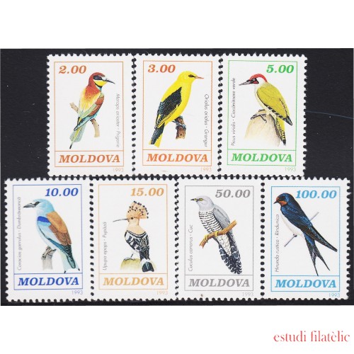 Moldavia 50/56 1993 Fauna Pájaros Birds MNH