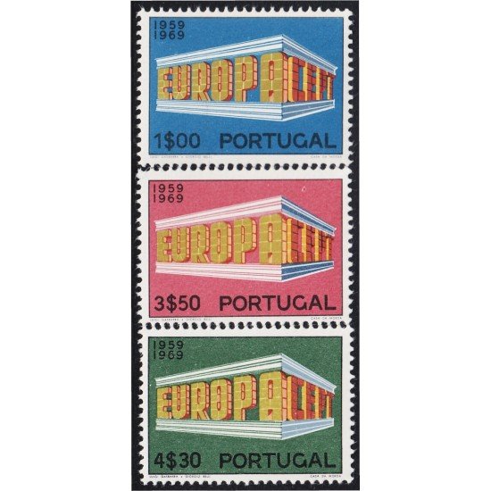 Portugal 1051/53 1969 Europa Puente de colaboración europea MNH Portugal 1051/53 1969 Europa Puente de colaboración europea MNH