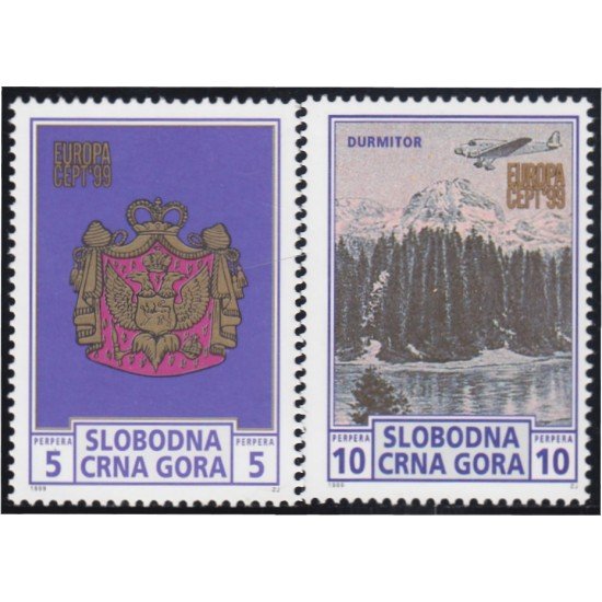Montenegro SN 1999 Escudo Paisajes MNH