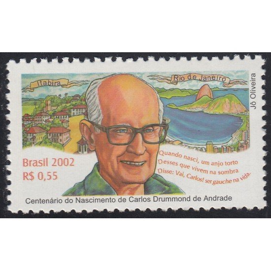 Brasil Brazil 2796 2002 Homenaje al escritor Carlos Drummond de Andrade MNH