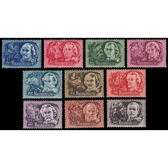 Hungría Hungary A 80/89 1948 En memoria de escritores célebres MNH Hungría Hungary A 80/89 1948 En memoria de escritores célebres MNH