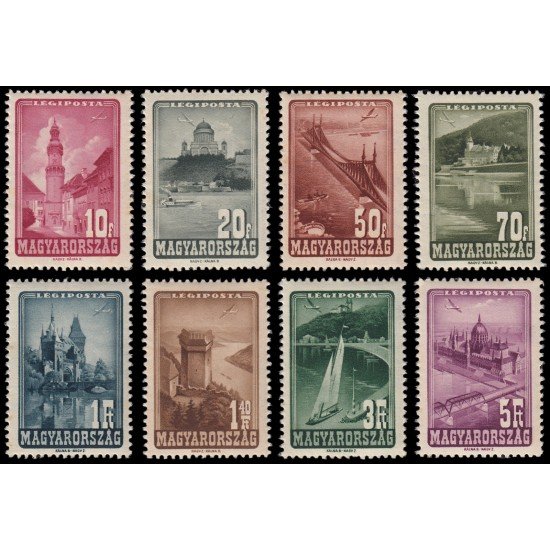 Hungría Hungary A 58/65 1947 Serie corriente Lugares diversos MNH Hungría Hungary A 58/65 1947 Serie corriente Lugares diversos MNH