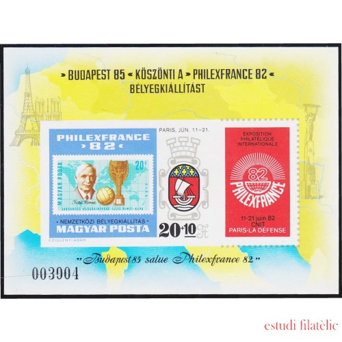 Hungría Hungary HB 160 1982 Philexfrance Exposición Filatélica Internacional MNH Sin dentar