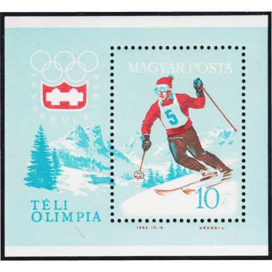 Hungría Hungary HB 46 1964 9º Juegos Olímpicos de Invierno MNH Hungría Hungary HB 46 1964 9º Juegos Olímpicos de Invierno MNH