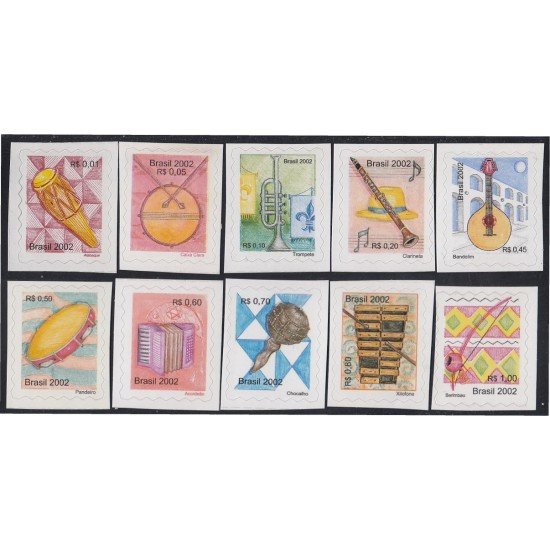Brasil Brazil 2812A/20A 2002 Serie Corriente. Instrumentos Musicales MNH Brasil Brazil 2812A/20A 2002 Serie Corriente. Instrumentos Musicales MNH