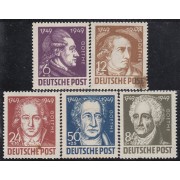 Alemania Oriental 52/56 1949 Emisión General Bicentenario del nacimiento de Goethe MNH