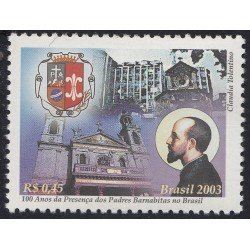 Brasil Brazil 2838 2003 100° de la presencia de la cobgregación de Los Padres barnabitas en Brasil MNH Brasil Brazil 2838 2003 100° de la presencia de la cobgregación de Los Padres barnabitas en Brasil MNH