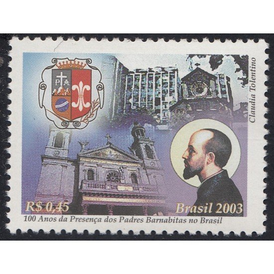 Brasil Brazil 2838 2003 100° de la presencia de la cobgregación de Los Padres barnabitas en Brasil MNH