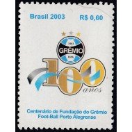 Brasil Brazil 2843 2003 100° del Fútbol Club Gremio Fútbol de Porto Alegre MNH