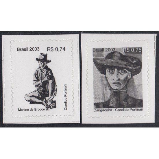 Brasil Brazil 2859A/59B 2003 Serie Corriente Obras del pintor Candido Portinari MNH