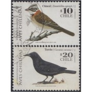 Chile 1515/16  Serie Corriente. Pájaros de Chile usados