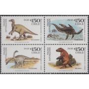 Chile 1537/40 2000 Fauna. Dinosaurios MNH