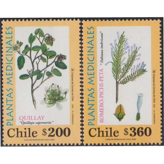 Chile 1543/44 2000 Flora. Plantas medicinales MNH Chile 1543/44 2000 Flora. Plantas medicinales MNH