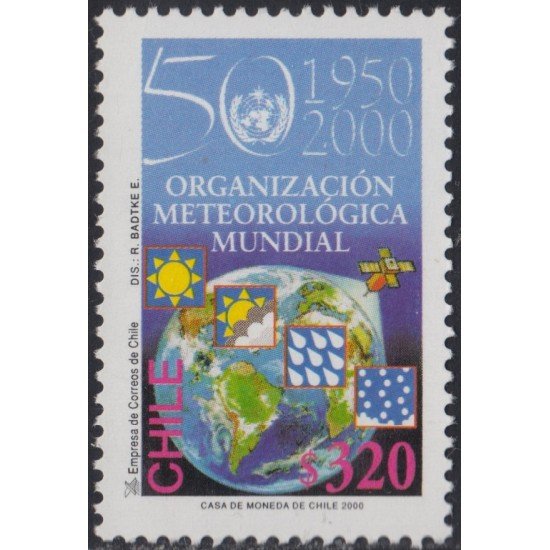 Chile 1551 2000 50 Años de la Organización Meteorológica Mundial MNH Chile 1551 2000 50 Años de la Organización Meteorológica Mundial MNH