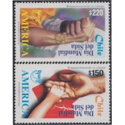 Chile 1570D/70E 2000 Serie América UPAEP. Día Mundial de la lucha contra El SIDA MNH