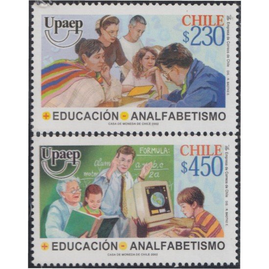 Chile 1642/43 2002 Serie América UPAEP. Educación y alfabetismo MNH
