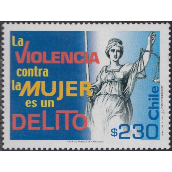 Chile 1654 2002 Campaña contra la violencia a la mujer MNH