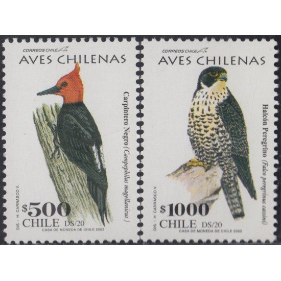 Chile 1656/57 2003 Serie Corriente. Pájaros Chilenos MNH