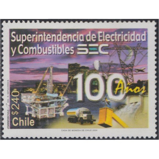 Chile 1678 2004 100° Superintendencia de electricidad y combustibles MNH Chile 1678 2004 100° Superintendencia de electricidad y combustibles MNH
