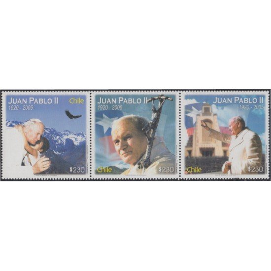 Chile 1681/83 2005 En memoria de SS Juan Pablo II MNH