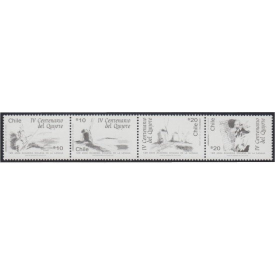 Chile 1686a/89a  2005 400 Años de Don Quijote de la Mancha. setenant  MNH