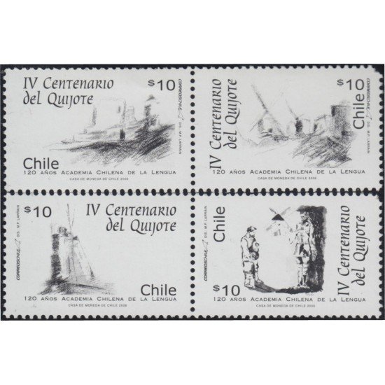 Chile 1711/14 2006 120 Años de la Academia Chilena de la Lengua Quijote MNH Chile 1711/14 2006 120 Años de la Academia Chilena de la Lengua Quijote MNH