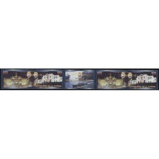 Chile 1767a/68a 2007 80 Años de la contraloría de la Armada Entrecintas MNH
