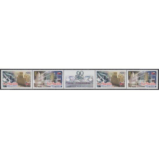 Chile 1782a/83a 2007 90 Años del Periódico La Nación Entrecintas MNH