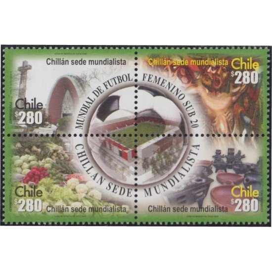 Chile 1846/49 2008 Mundial de Fútbol Femenino Sub 20 MNH Chile 1846/49 2008 Mundial de Fútbol Femenino Sub 20 MNH