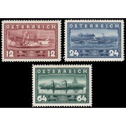 Österreich Austria 496/98 1937 Centenario de la navegación en vapor en el Danubio Barcos MH