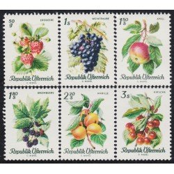 Österreich Austria 1058/63 1966 Frutas MNH Österreich Austria 1058/63 1966 Frutas MNH