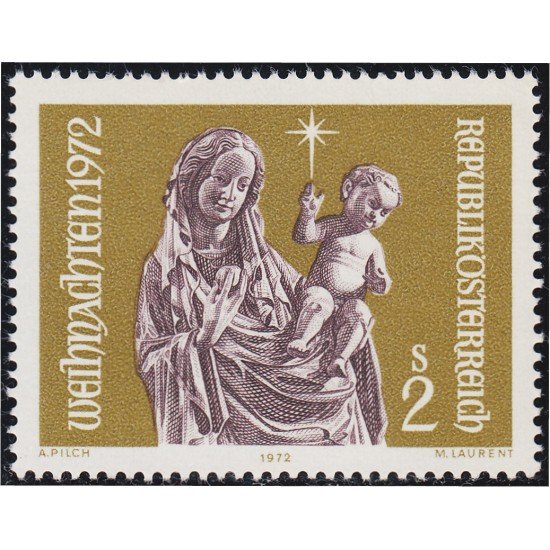 Österreich Austria 1234 1972 Virgen de Inzersdorf (Alta Austria) MNH Österreich Austria 1234 1972 Virgen de Inzersdorf (Alta Austria) MNH