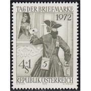 Österreich Austria 1233 1972 Día del sello Mensajero del pequeño post Viena MNH