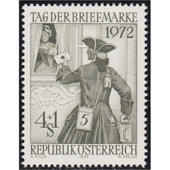 Österreich Austria 1233 1972 Día del sello Mensajero del pequeño post Viena MNH Österreich Austria 1233 1972 Día del sello Mensajero del pequeño post Viena MNH