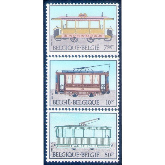 Bélgica 2079/80 1983 Historia del tranvía MNH Bélgica 2079/80 1983 Historia del tranvía MNH