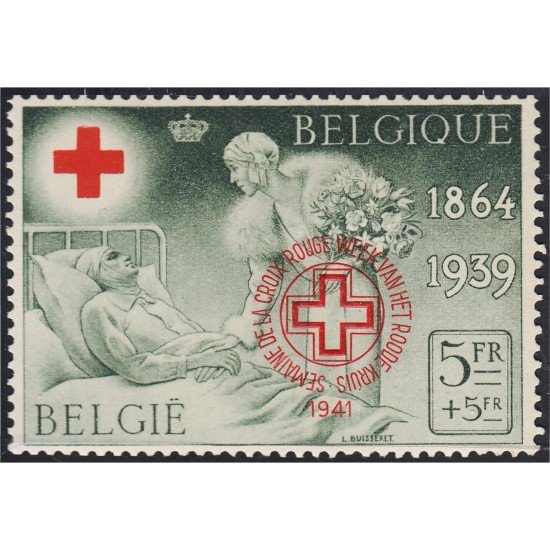 Bélgica 582B 1941 Feria Filatélica de Bruselas Cruz Roja MH Bélgica 582B 1941 Feria Filatélica de Bruselas Cruz Roja MH