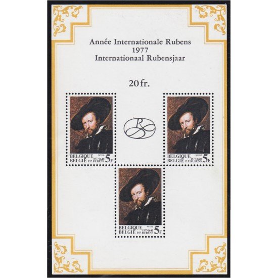 Bélgica HB 52 1977 Pintor Peter Paul Rubens Autoretrato MNH Bélgica HB 52 1977 Pintor Peter Paul Rubens Autoretrato MNH
