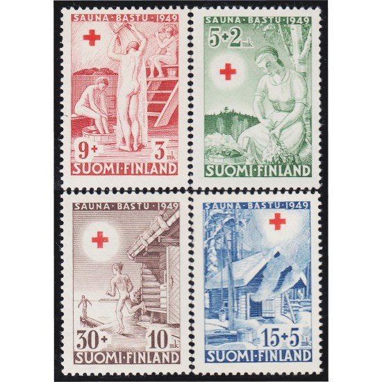 Finlandia Finland 345/48 1949 Cruz Roja MNH Finlandia Finland 345/48 1949 Cruz Roja MNH