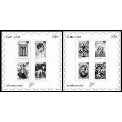 Catalunya Catalonia 2019 hojitas de pruebas filatélicas en en blanco y negro Catalunya Catalonia 2019 hojitas de pruebas filatélicas en en blanco y negro