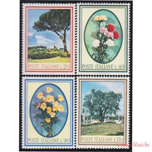 Italia Italy 946/49 1966 Flores y árboles MNH