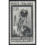 Italia Italy 607 1951 Campeonato del mundo de ciclismo MNH