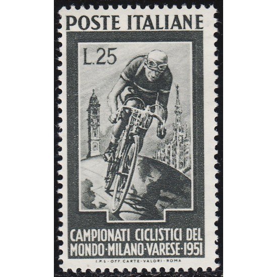 Italia Italy 607 1951 Campeonato del mundo de ciclismo MNH Italia Italy 607 1951 Campeonato del mundo de ciclismo MNH