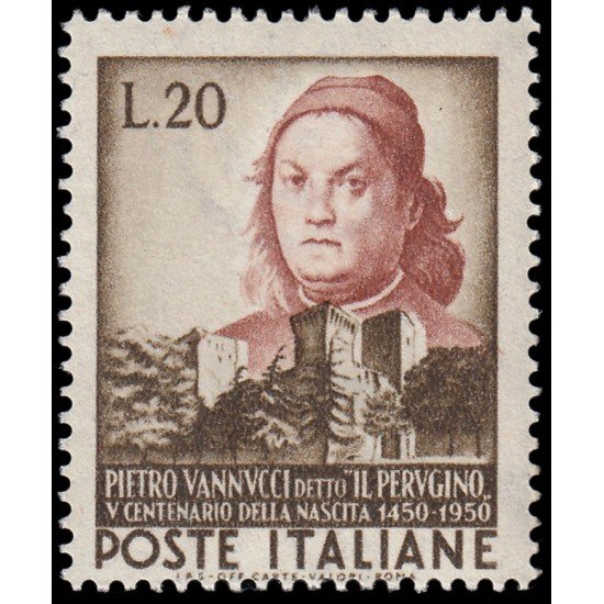 Italia Italy 604 1951 5º Centenario del pintor P. Vannuci MNH Italia Italy 604 1951 5º Centenario del pintor P. Vannuci MNH
