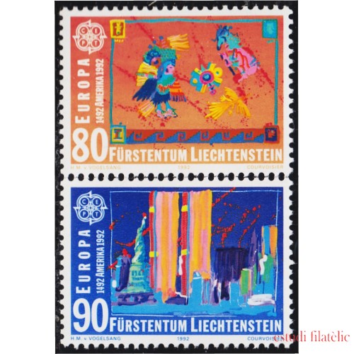 Liechtenstein 974/75 1992 Europa 500 Años del descubrimiento de América MNH